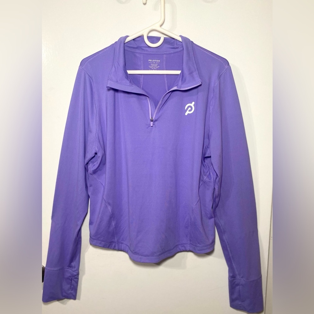 Peloton Soft Tech 1/4 Zip Jersey in Purple size XL - Picture 7 of 8